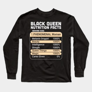 Black Queen Nutrition Facts Long Sleeve T-Shirt